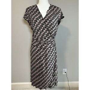 MAX STUDIO WOMEN’S FAUX WRAP FLORAL DRESS - SIZE LARGE